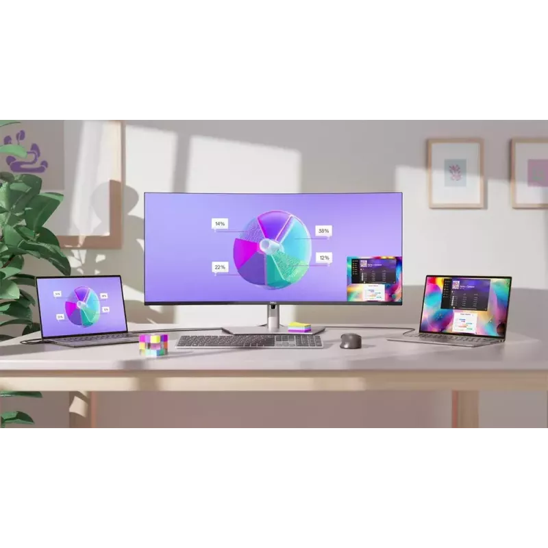 DELL UltraSharp U3824DW arvutimonitor 95,2 cm (37,5 tolli) 3840 x 1600 pikslit Wide Quad HD+ LCD must, hõbedane
