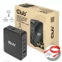 CLUB3D International Travel Charger 140W GaN tehnoloogia, nelja pordiga USB Type-A (1x) ja -C (3x), PPS + Power Delivery (PD) 3.1 tugi
