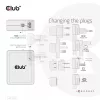 CLUB3D International Travel Charger 140W GaN tehnoloogia, nelja pordiga USB Type-A (1x) ja -C (3x), PPS + Power Delivery (PD) 3.1 tugi