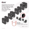 CLUB3D International Travel Charger 140W GaN tehnoloogia, nelja pordiga USB Type-A (1x) ja -C (3x), PPS + Power Delivery (PD) 3.1 tugi