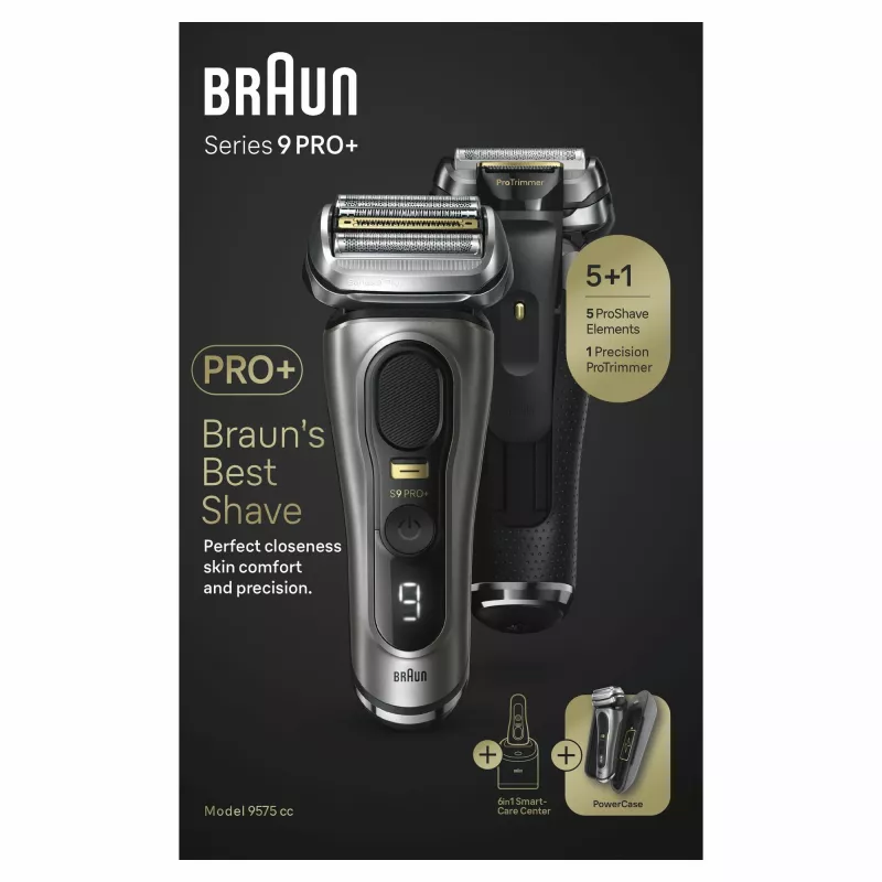 Braun Series 9 Pro+ 9575cc märg- ja kuivhabemeajaja fooliumhabemenuga Trimmer Metallik