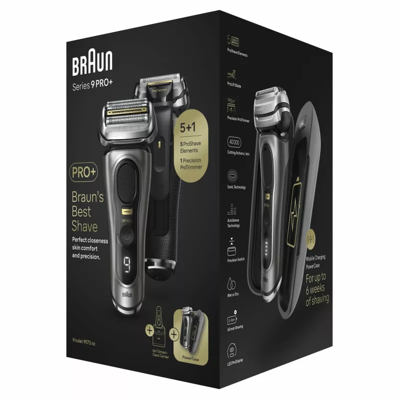 Braun Series 9 Pro+ 9575cc märg- ja kuivhabemeajaja fooliumhabemenuga Trimmer Metallik