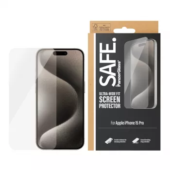PanzerGlass SAFE. by ® Ekraanikaitse iPhone 15 Pro | Ultra-Wide Fit