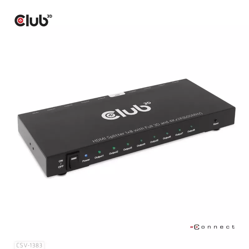 CLUB3D 1 kuni 8 HDMI™ jaotur Full 3D ja 4K60Hz (600MHz)