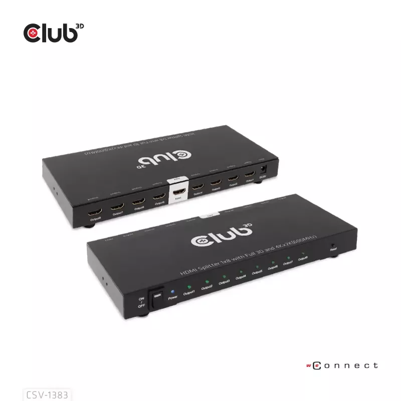 CLUB3D 1 kuni 8 HDMI™ jaotur Full 3D ja 4K60Hz (600MHz)
