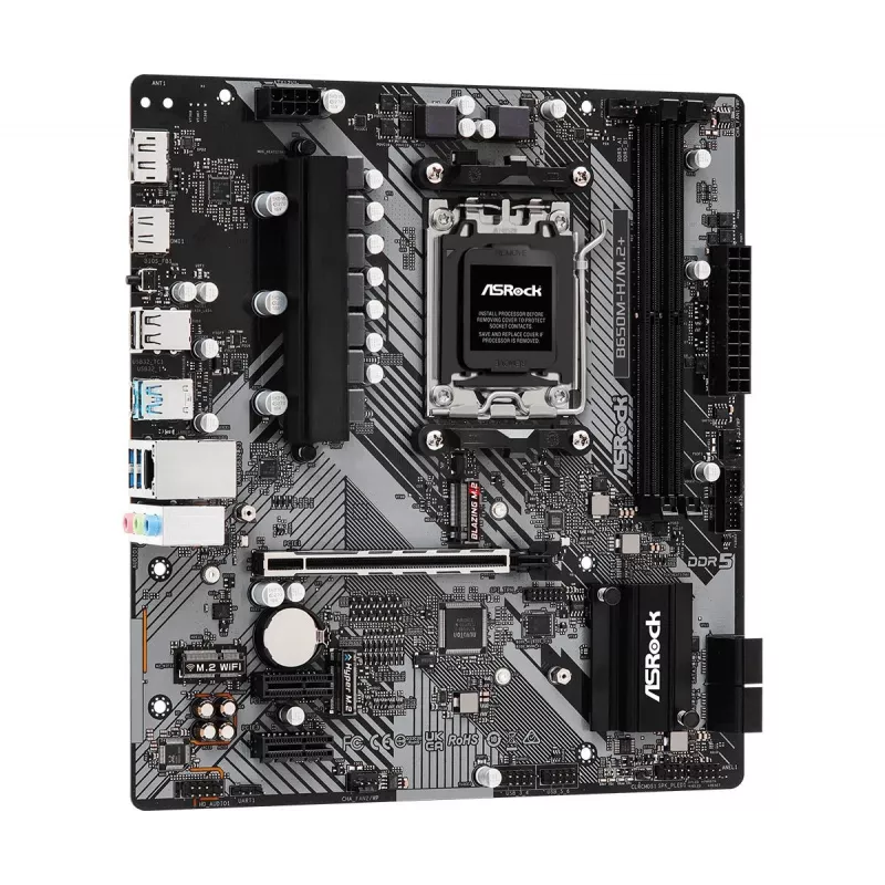 ASRock emaplaat B650M-H/M.2+ AM5 AMD B650 2 x DDR5 1 x HDMI 2.1 TMDS/FRL 8G ühilduv 1 x DisplayPort 1.4 DSC-ga mATX