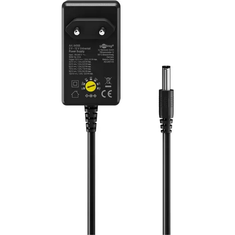 AC Adapter Goobay 64568 Universal Must 12V 2.25A 1.8m