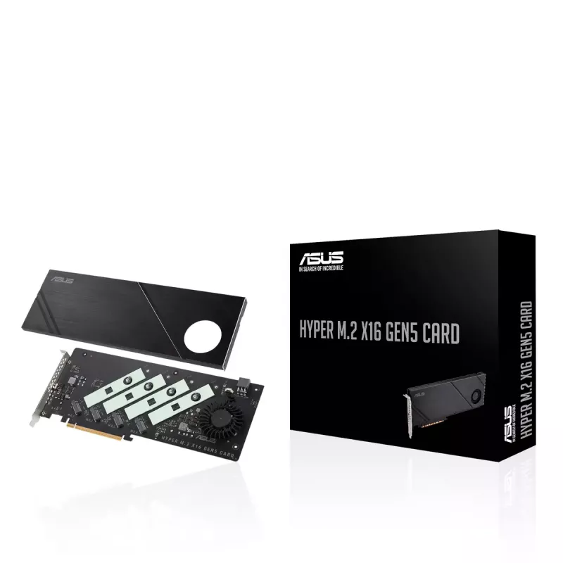 ASUS Hyper M.2 x16 Gen5 Card PCIe 5.0 M.2 adapter aktiivse jahutusega