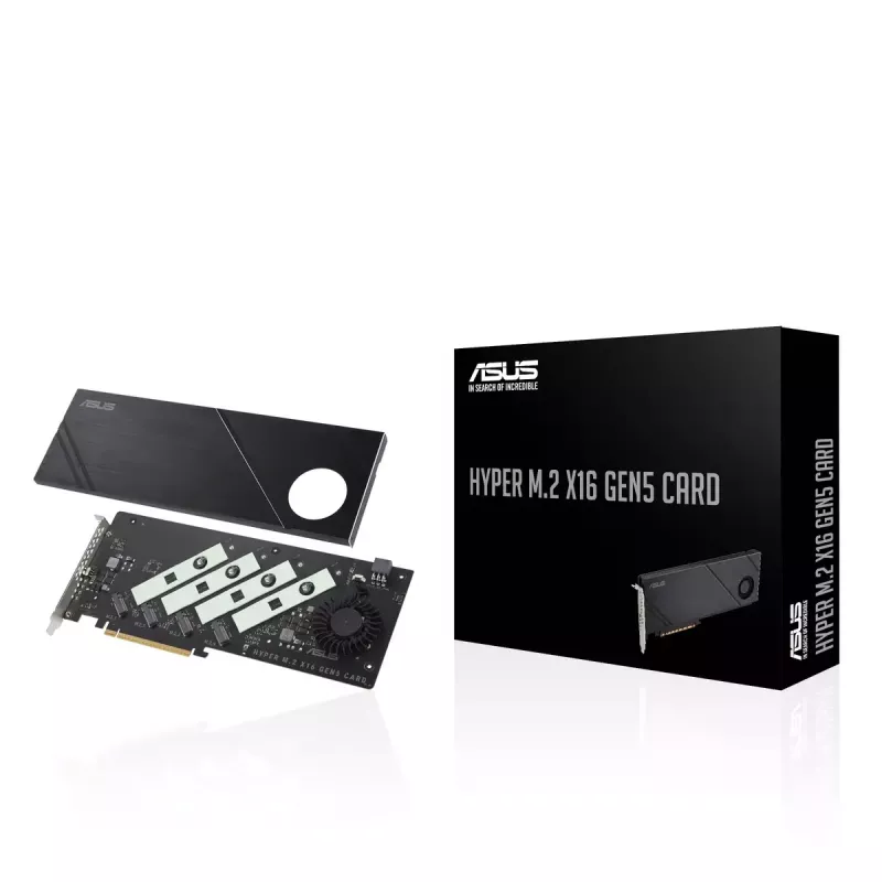 ASUS Hyper M.2 x16 Gen5 Card PCIe 5.0 M.2 adapter aktiivse jahutusega