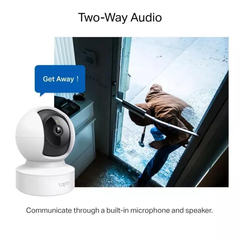 IP-valvekaamera TP-Link Tapo C212 — 3 MP (2304×1296), 107,5° diagonaal, Wi‑Fi ja Ethernet, PoE puudub, MicroSD kuni 512 GB, siseruumide lagi/seina/lauale paigaldus