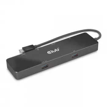 CLUB3D USB3.2 Gen2 USB-C, 6-in-1 kahe ekraaniga kaasaskantav dokk koos USB USB-C Video 4K60Hz