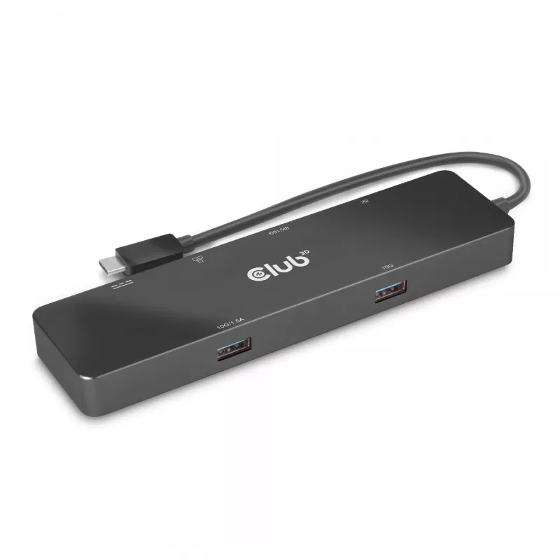 CLUB3D USB3.2 Gen2 USB-C, 6-in-1 kahe ekraaniga kaasaskantav dokk koos USB USB-C Video 4K60Hz