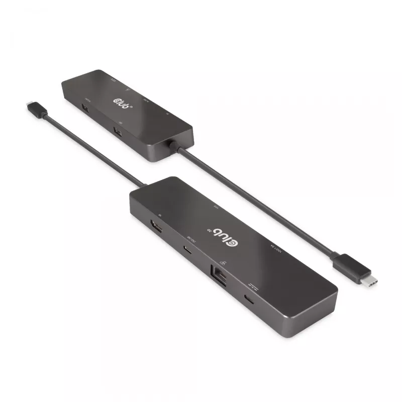 CLUB3D USB3.2 Gen2 USB-C, 6-in-1 kahe ekraaniga kaasaskantav dokk koos USB USB-C Video 4K60Hz