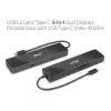 CLUB3D USB3.2 Gen2 USB-C, 6-in-1 kahe ekraaniga kaasaskantav dokk koos USB USB-C Video 4K60Hz
