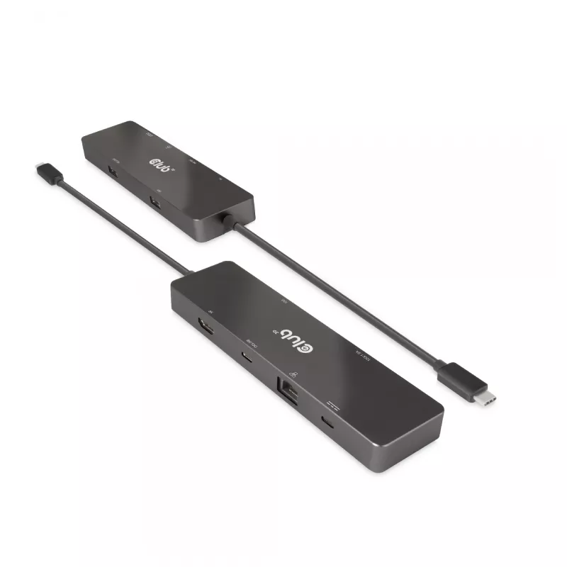 CLUB3D USB3.2 Gen2 USB-C, 6-in-1 kahe ekraaniga kaasaskantav dokk koos USB USB-C Video 4K60Hz