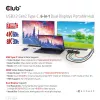 CLUB3D USB3.2 Gen2 USB-C, 6-in-1 kahe ekraaniga kaasaskantav dokk koos USB USB-C Video 4K60Hz