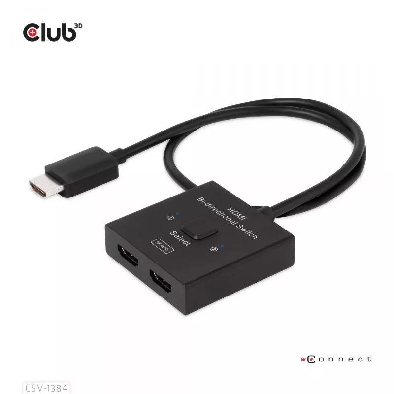 CLUB3D HDMI 2-in-1 kahesuunaline lüliti 8K60Hz 4K120Hz CSV-1384