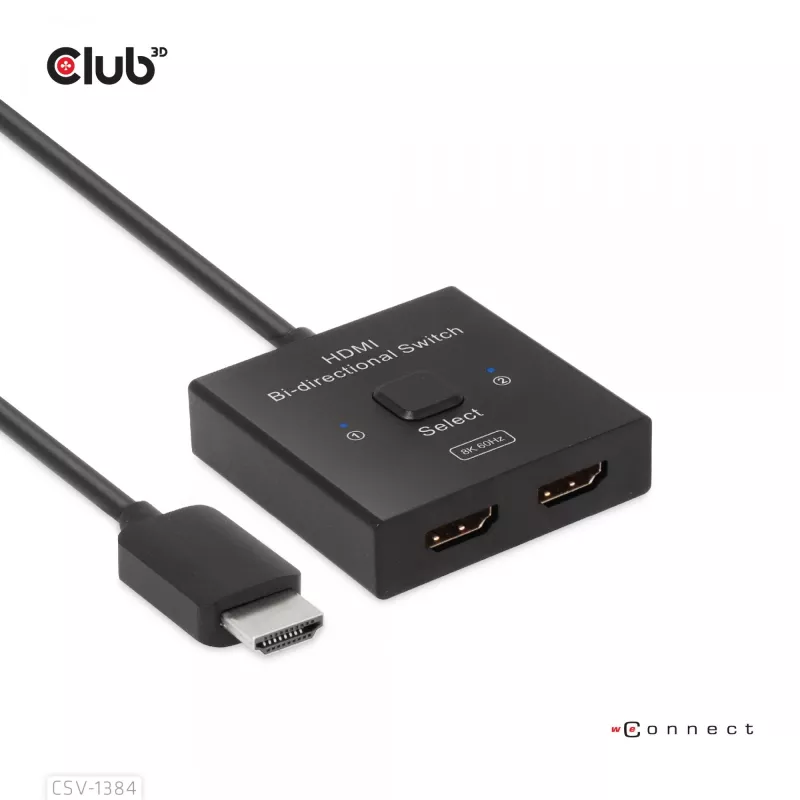 CLUB3D HDMI 2-in-1 kahesuunaline lüliti 8K60Hz 4K120Hz CSV-1384