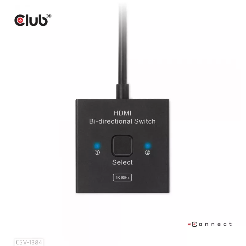 CLUB3D HDMI 2-in-1 kahesuunaline lüliti 8K60Hz 4K120Hz CSV-1384