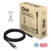 CLUB3D USB4 Gen3x2 USB-C kahesuunaline kaabel 8K60Hz või 4K120Hz, andmed 40Gbps, PD 240W(48V/5A) EPR M/M 3m / 9.84ft