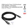 CLUB3D USB4 Gen3x2 USB-C kahesuunaline kaabel 8K60Hz või 4K120Hz, andmed 40Gbps, PD 240W(48V/5A) EPR M/M 3m / 9.84ft