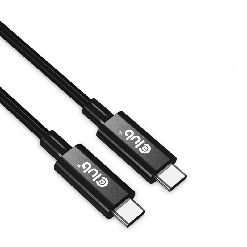CLUB3D USB4 Gen3x2 USB-C kahesuunaline kaabel 8K60Hz või 4K120Hz, andmed 40Gbps, PD 240W(48V/5A) EPR M/M 3m / 9.84ft