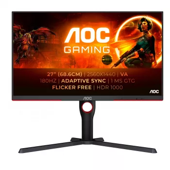 AOC G3 Q27G3XMN/BK arvutimonitor 68,6 cm (27 tolli) 2560 x 1440 pikslit 2K Ultra HD LED must, punane