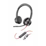 HP Poly Mustwire 8225 Stereo Microsoft Teams sertifitseeritud USB-C peakomplekt + USB-C/A adapter