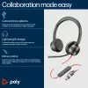 HP Poly Mustwire 8225 Stereo Microsoft Teams sertifitseeritud USB-C peakomplekt + USB-C/A adapter