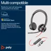 HP Poly Mustwire 8225 Stereo Microsoft Teams sertifitseeritud USB-C peakomplekt + USB-C/A adapter