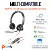 HP Poly Mustwire 3320 Stereo Microsoft Teams Certified USB-C Headset +USB-C/A Adapter