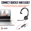 HP Poly Mustwire 3315 monokõrvaklapid USB-C +3,5 mm pistik + USB-C/A adapter