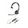 HP Poly Mustwire 3315 monokõrvaklapid USB-C +3,5 mm pistik + USB-C/A adapter