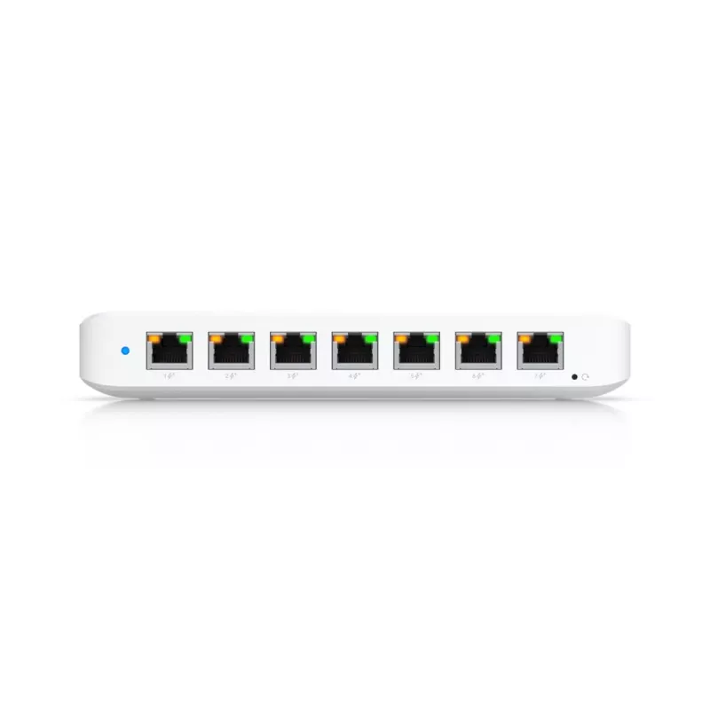 Hallatav kommutaator UBIQUITI USW-Ultra L2, 8x Gigabit PoE porti, 7 PoE, 42 W eelarve, DC/PoE, 16 Gbit/s kommutatsioon