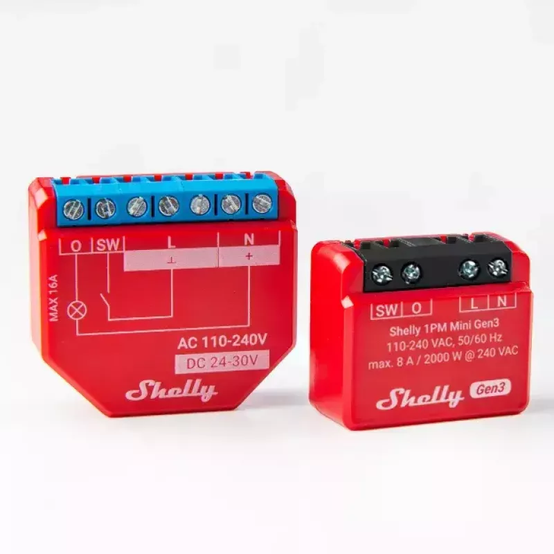 Nutikas lüliti Shelly 1PM Mini Gen3 1P Traadita 110-240V
