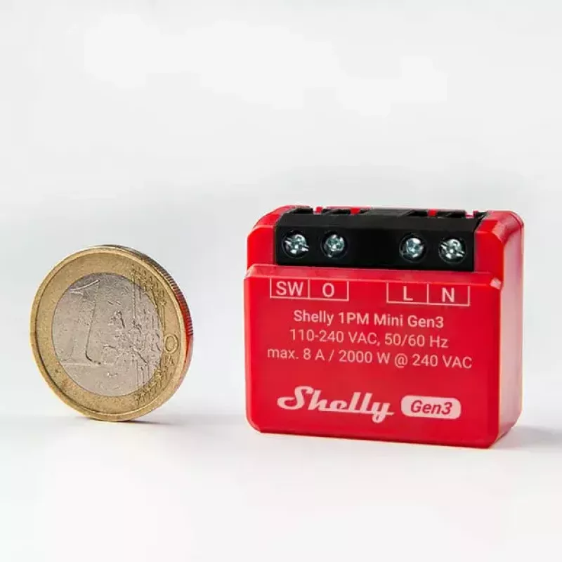 Nutikas lüliti Shelly 1PM Mini Gen3 1P Traadita 110-240V