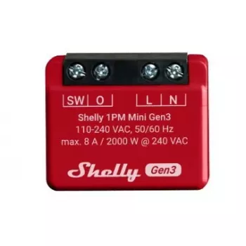 Nutikas lüliti Shelly 1PM Mini Gen3 1P Traadita 110-240V