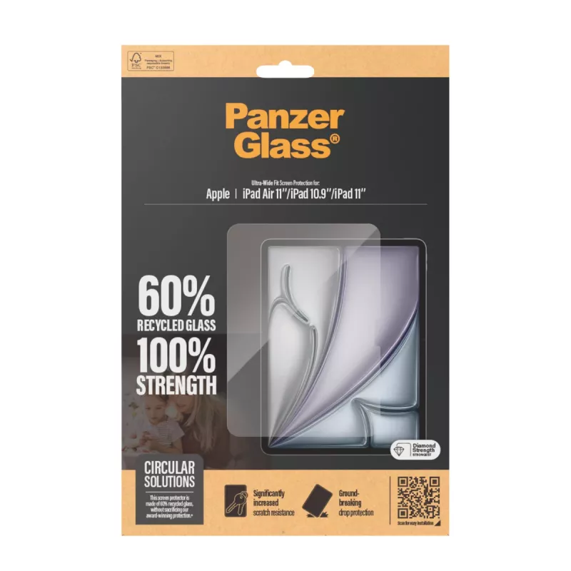 PanzerGlass® Ekraanikaitse iPad Air 11'' (2024-2026) | iPad 11'' (2025-2026) | iPad 10.9'' (2022) | Ultra-Wide Fit