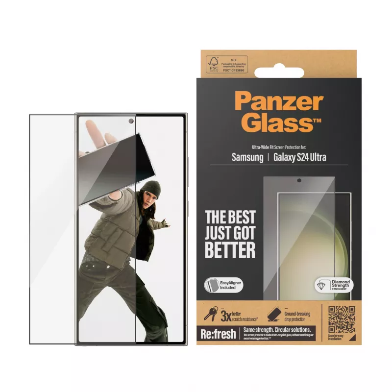 PanzerGlass® Ekraanikaitse Samsung Galaxy S24 Ultra | Ultra-Wide Fit koos EasyAligneriga