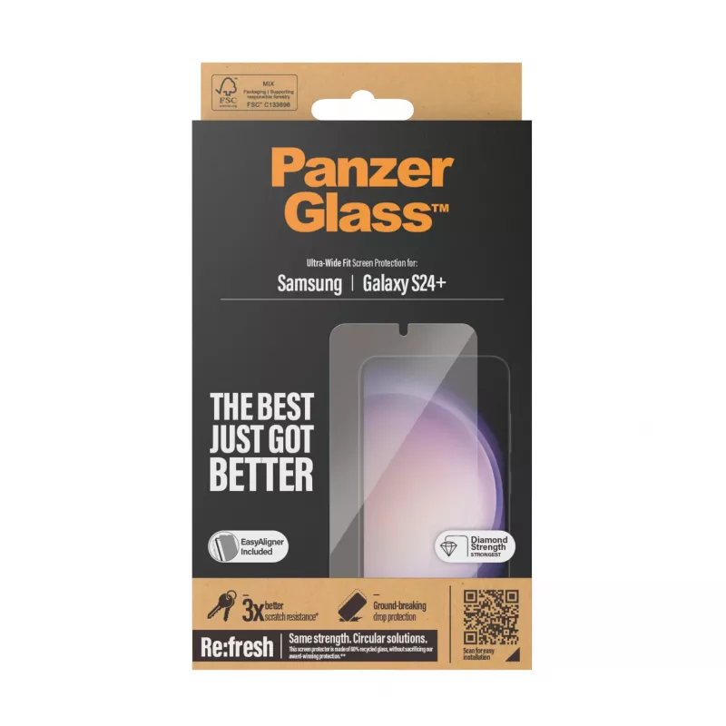 PanzerGlass ® Ekraanikaitse Samsung Galaxy S24+ | Ultra-Wide Fit koos EasyAligneriga