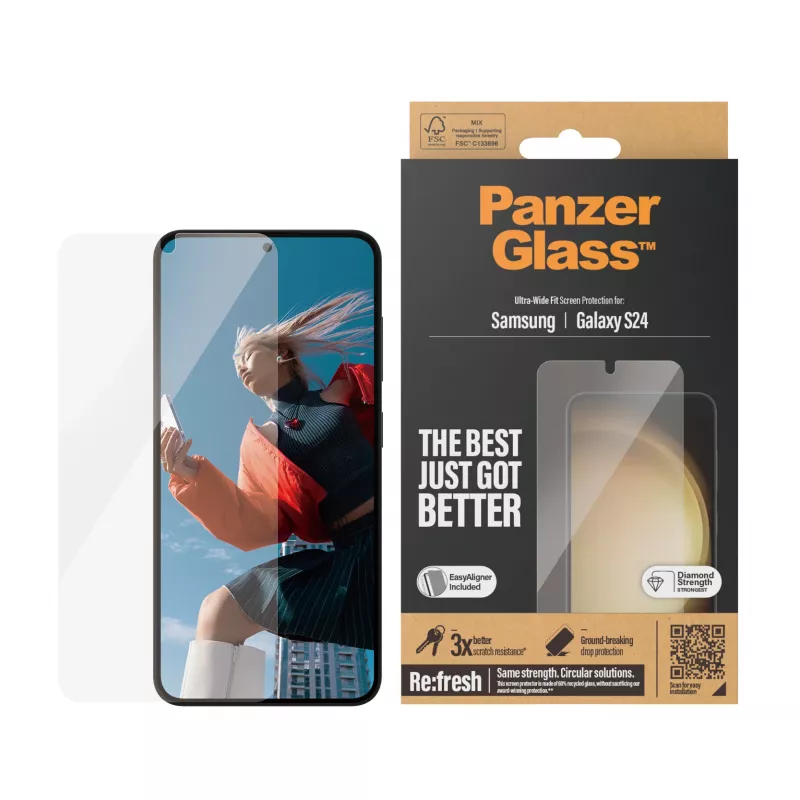 PanzerGlass ® Ekraanikaitse Samsung Galaxy S24 | Ultra-Wide Fit koos EasyAligneriga