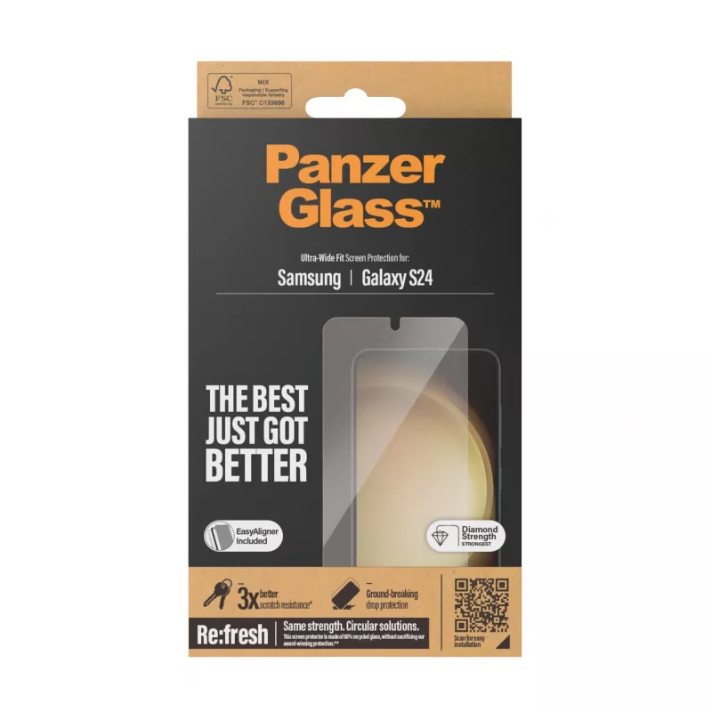 PanzerGlass ® Ekraanikaitse Samsung Galaxy S24 | Ultra-Wide Fit koos EasyAligneriga