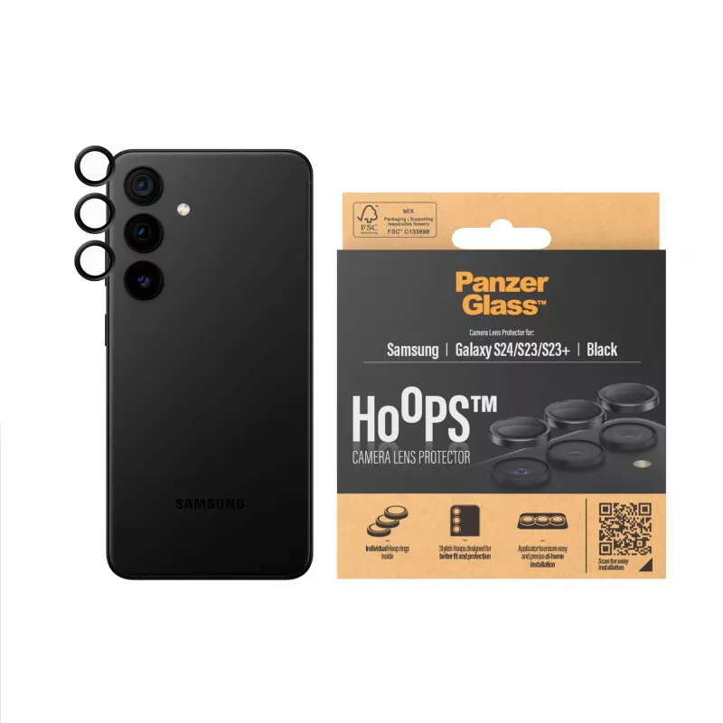 PanzerGlass® Hoops® Kaamera objektiivi kaitseklaas Must Samsung Galaxy S24 | S23 | S23+