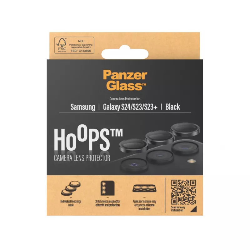 PanzerGlass® Hoops® Kaamera objektiivi kaitseklaas Must Samsung Galaxy S24 | S23 | S23+