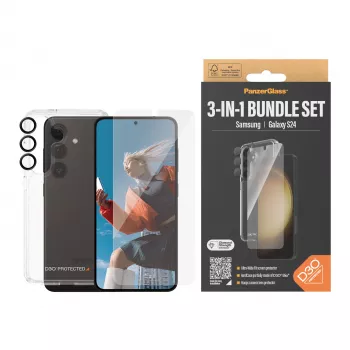3-in-1 kaitsepakk PanzerGlass Samsung Galaxy S24 Ultra Wide Fit kriimustus- ja löögikindlus