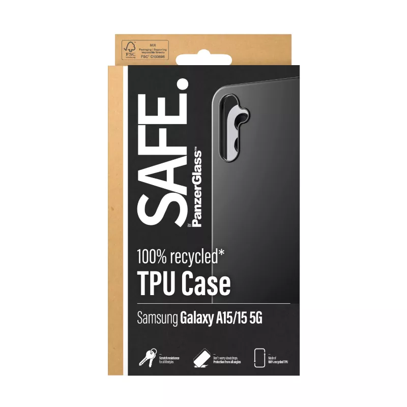 PanzerGlass SAFE. by ® TPU-ümbris Samsung Galaxy A15 | A15 5G | Must