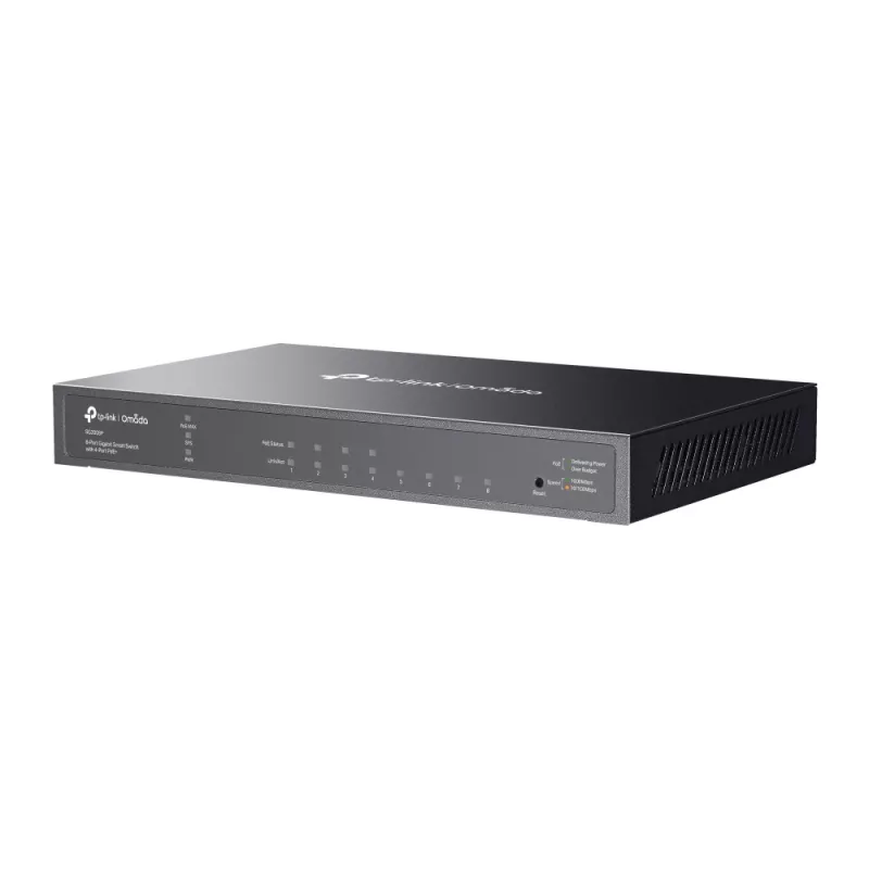 TP-Link Omada 8-pordine Gigabit-nutikommutaator 4 PoE+-pordiga, hallatav, L2/L2+, Gigabit Ethernet (10/100/1000), toide üle Etherneti (PoE), raami paigaldatav