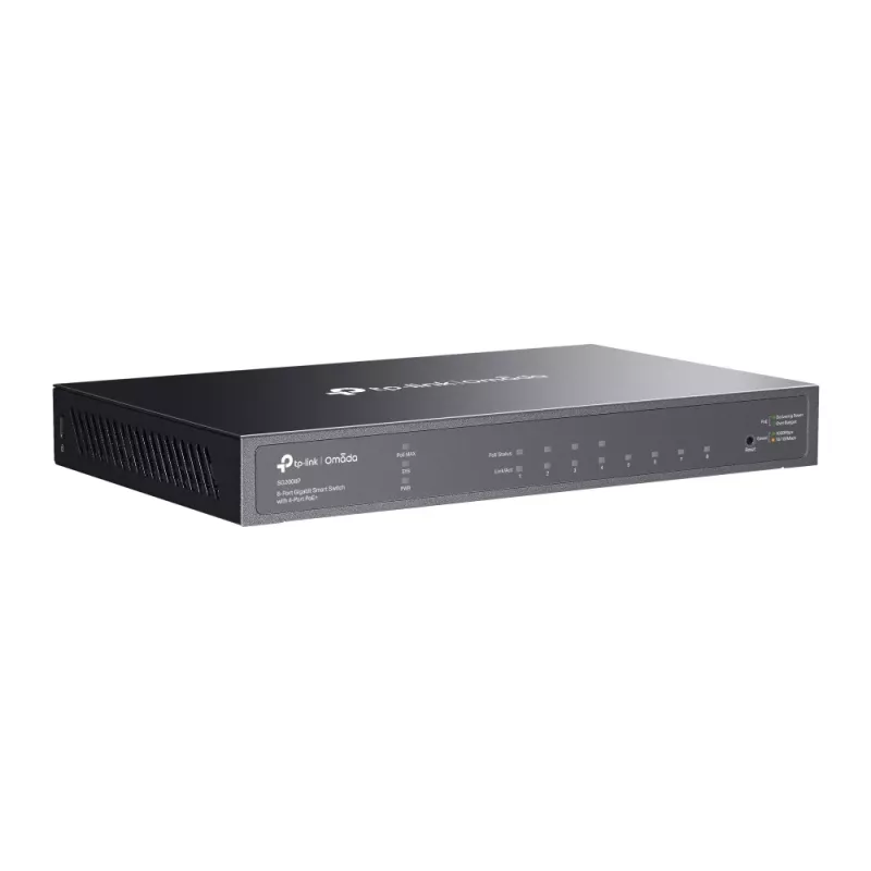 TP-Link Omada 8-pordine Gigabit-nutikommutaator 4 PoE+-pordiga, hallatav, L2/L2+, Gigabit Ethernet (10/100/1000), toide üle Etherneti (PoE), raami paigaldatav