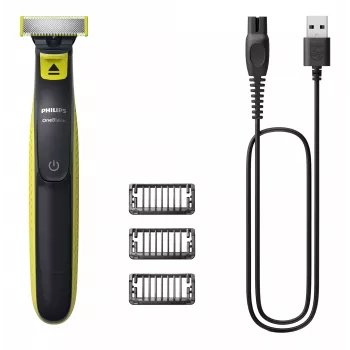 Fooliumraseerija Philips Norelco OneBlade QP2724/10 — fooliumraseerija, 1 tera, USB kaudu laetav, märjaks & kuivaks kasutamiseks, pestav, 45 min tööaeg, hall/lubiroheline