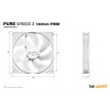 be quiet! Pure Wings 3 140mm PWM Valge arvutikorpuse ventilaator 14 cm 1 tk